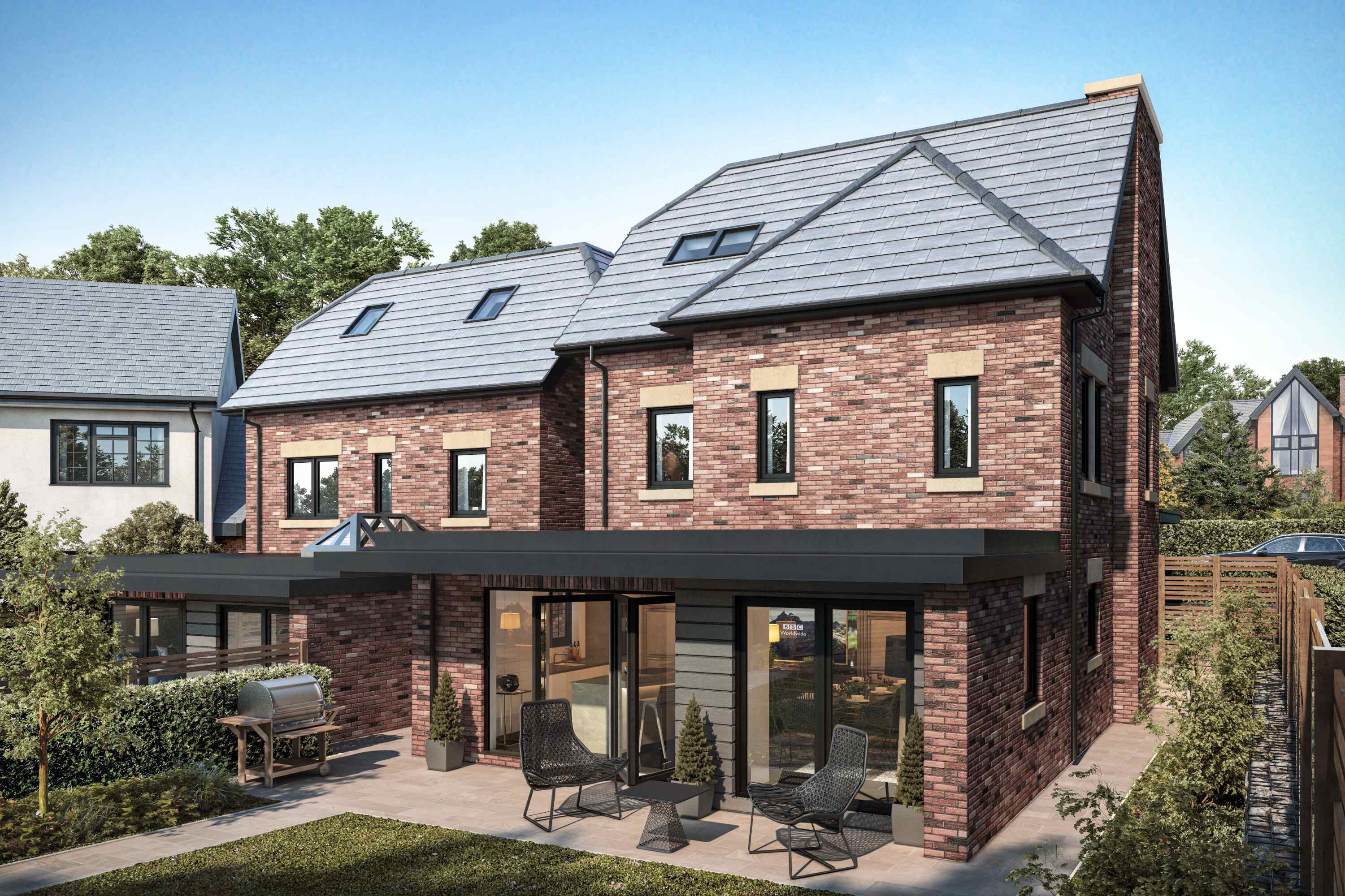 The back garden of one of the properties