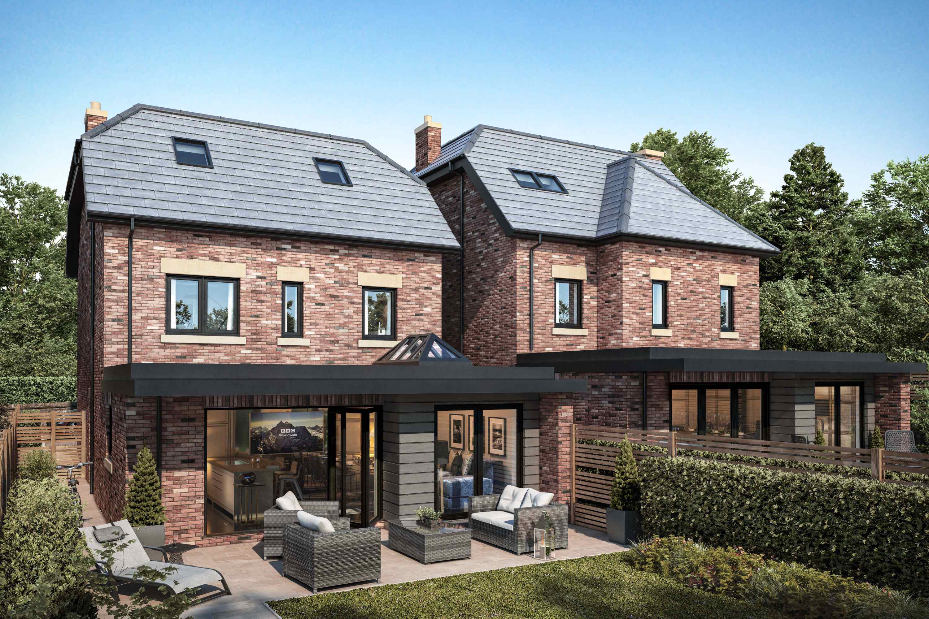 The back garden of the second property